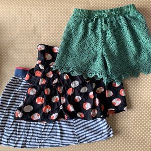 Lots of three girls skirts/shorts